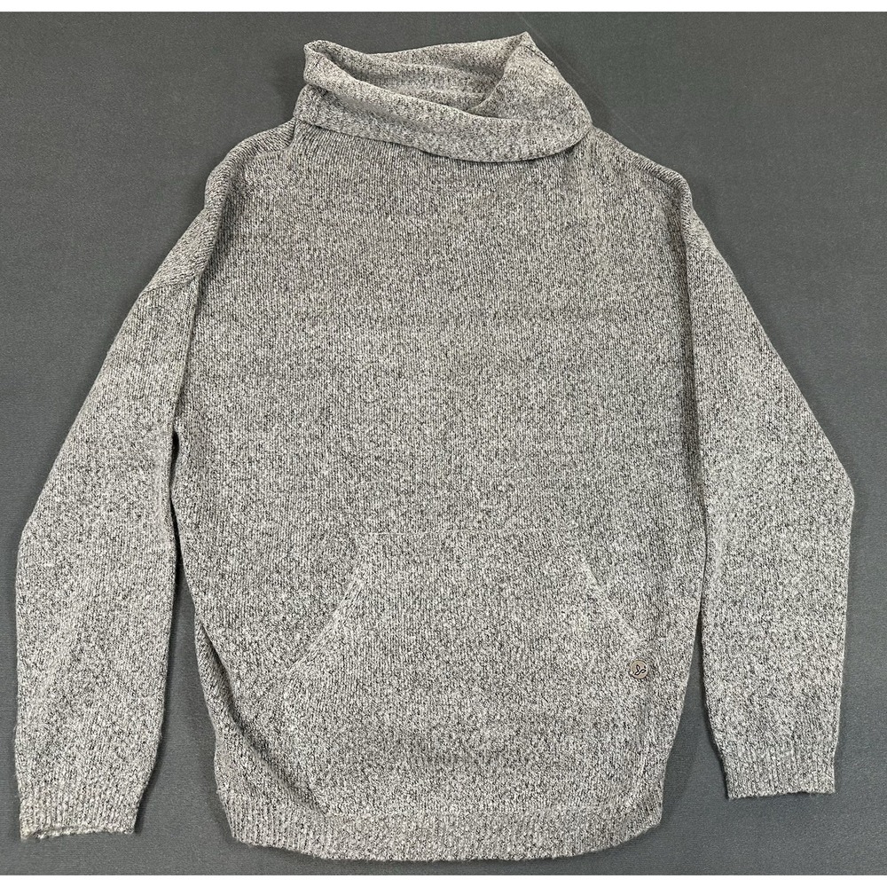 prAna Turtleneck Sweater Womens Small Oversized Gray Lightweight